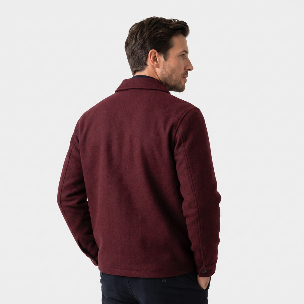 Hayden Wool Blend Jacket – Ribbed Zip-Up Structured Outerwear