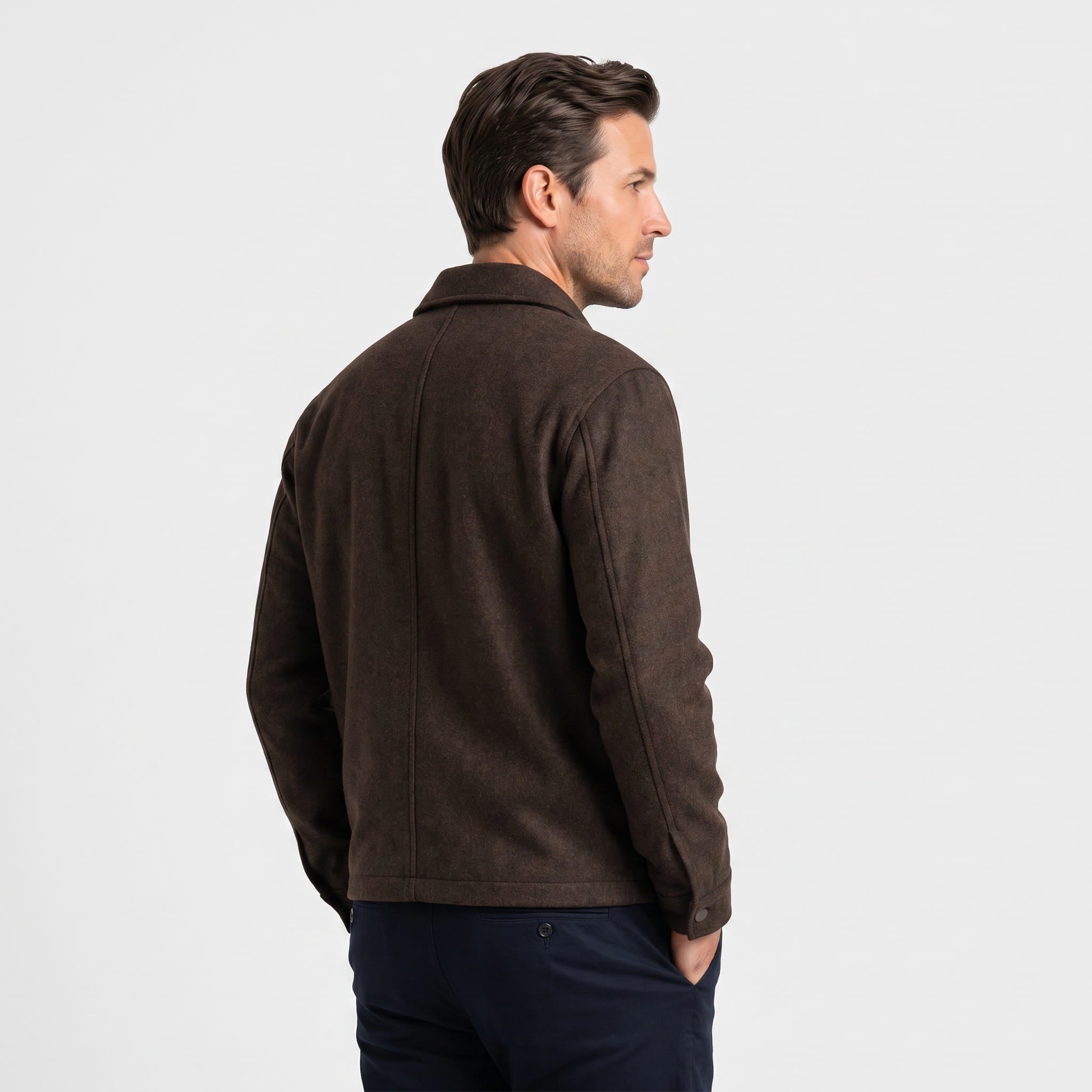 Hayden Wool Blend Jacket – Ribbed Zip-Up Structured Outerwear