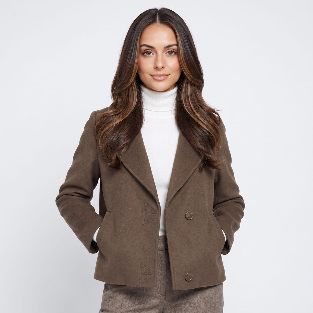Jessi Wool Blend Short Coat – Structured Lightweight Outerwear