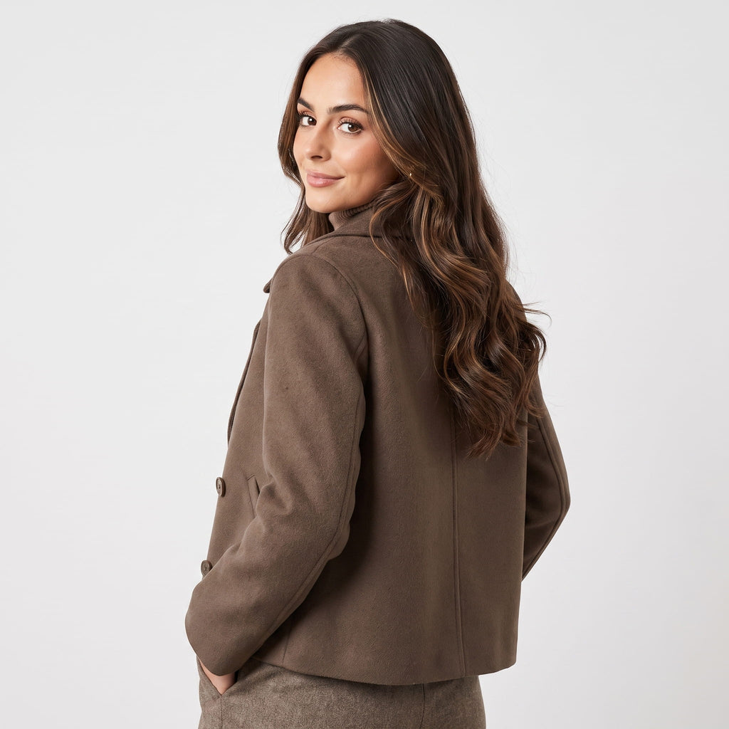Jessi Wool Blend Short Coat – Structured Lightweight Outerwear