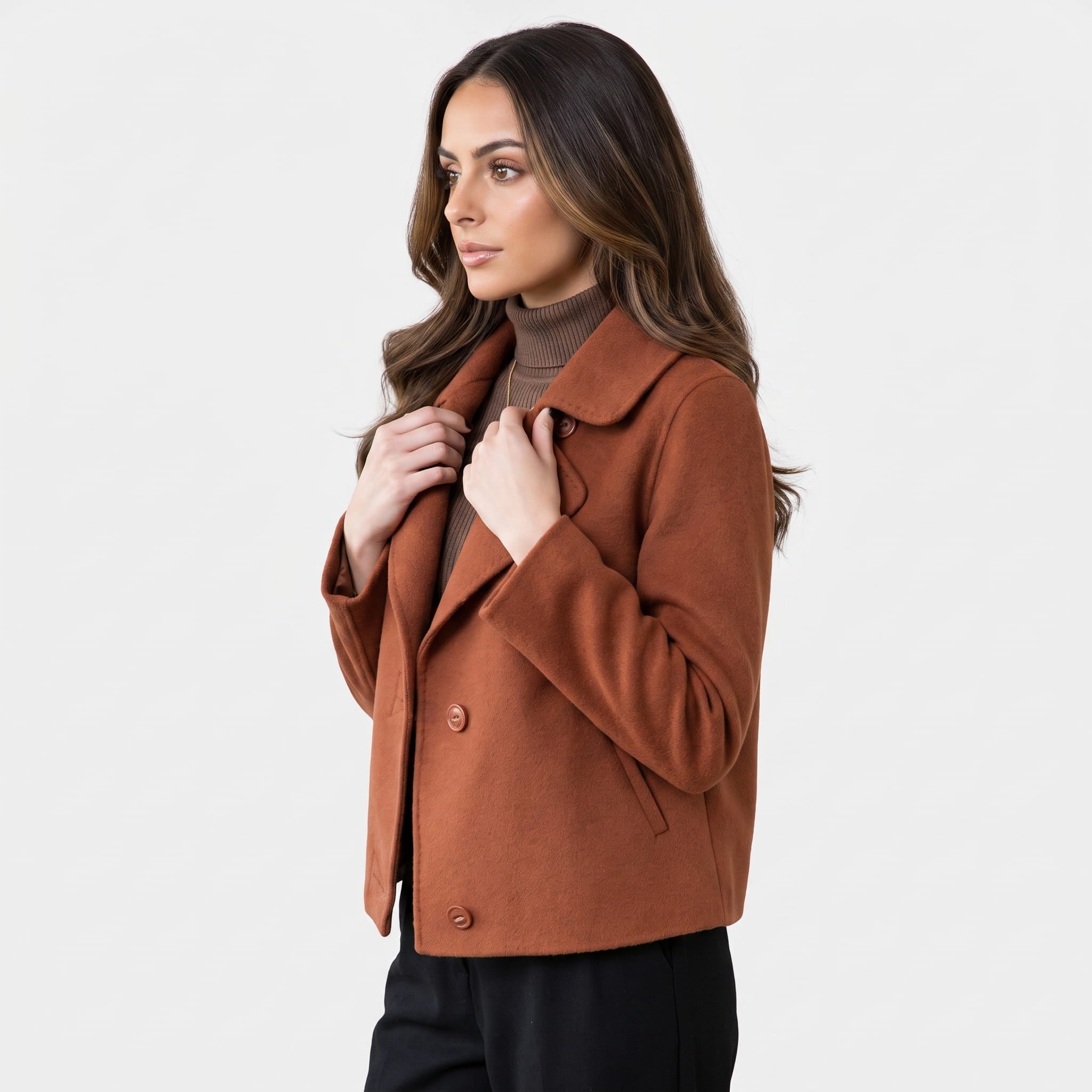 Jessi Wool Blend Short Coat – Structured Lightweight Outerwear