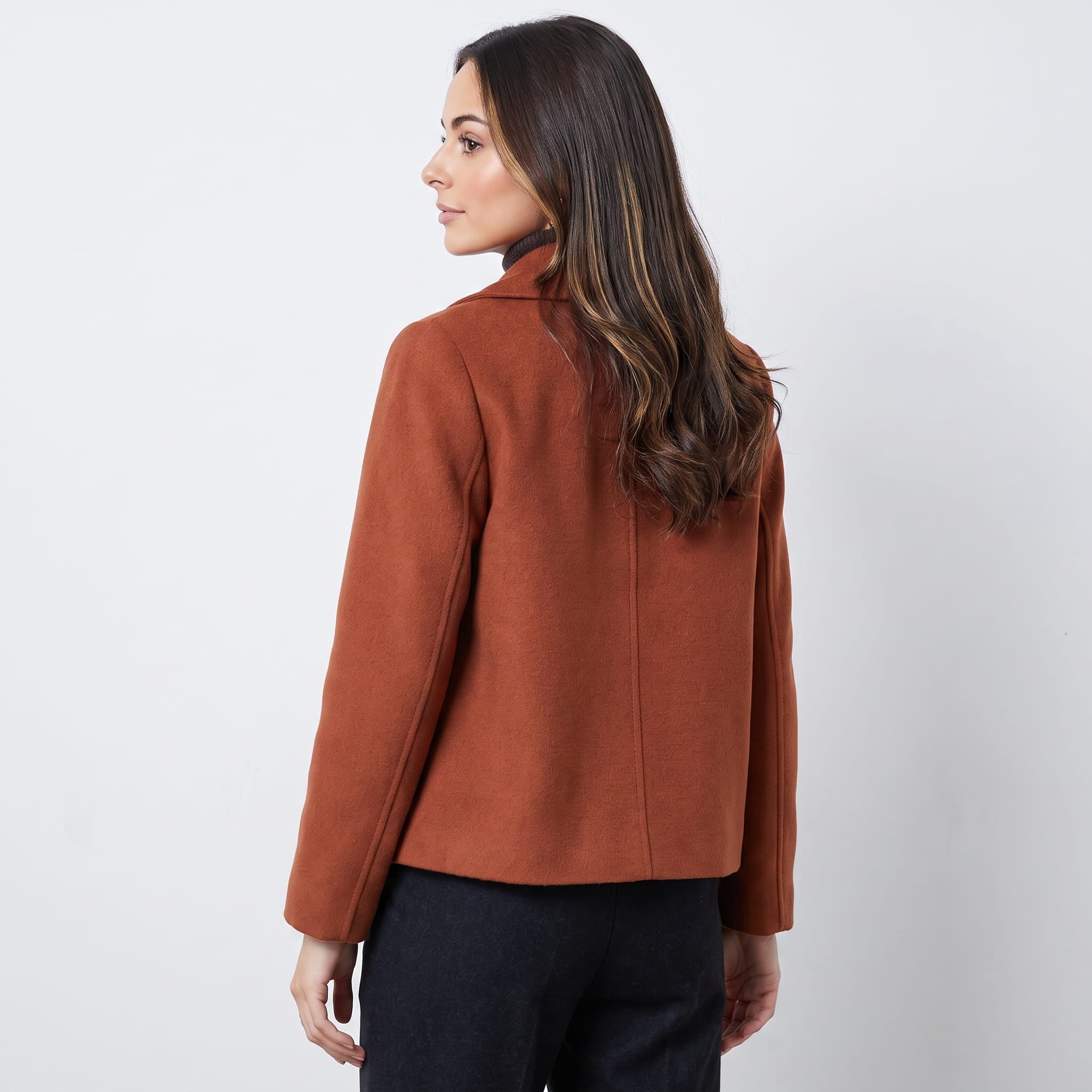 Jessi Wool Blend Short Coat – Structured Lightweight Outerwear