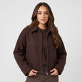 Bettina Wool Blend Cropped Jacket – Oversized Zip-Up Outerwear
