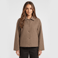 Adelina Wool Cropped Jacket – Button-Front Collared Structured Outerwear