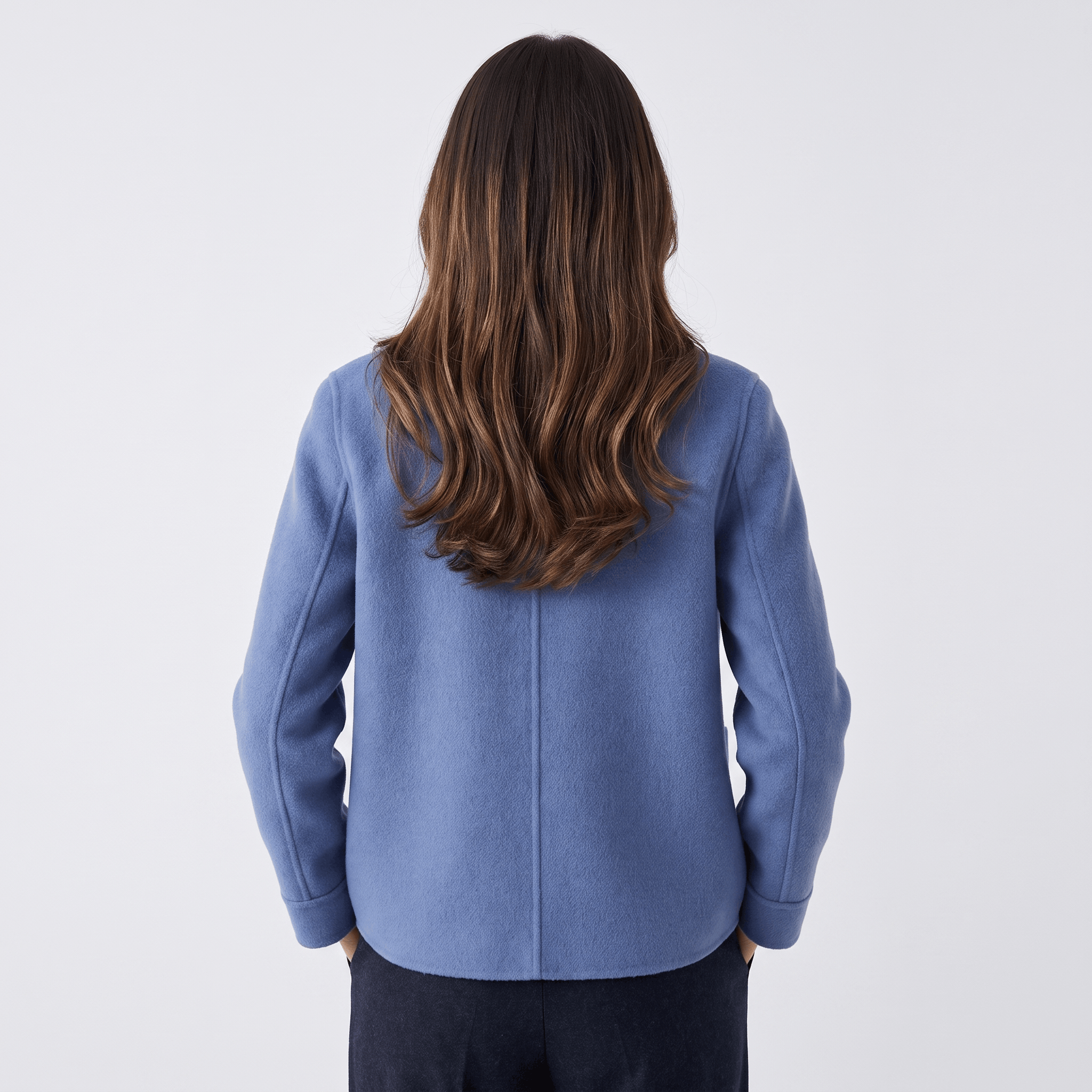 Liora Soft Wool Short Coat – Doll-Collar Snap-Button Patch-Pocket Outerwear
