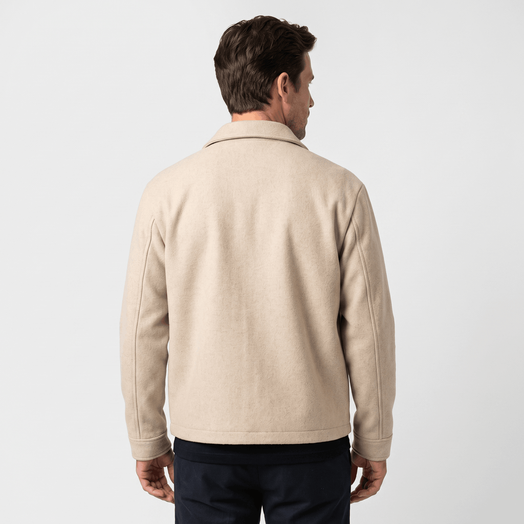 Hayden Wool Blend Jacket – Ribbed Zip-Up Structured Outerwear