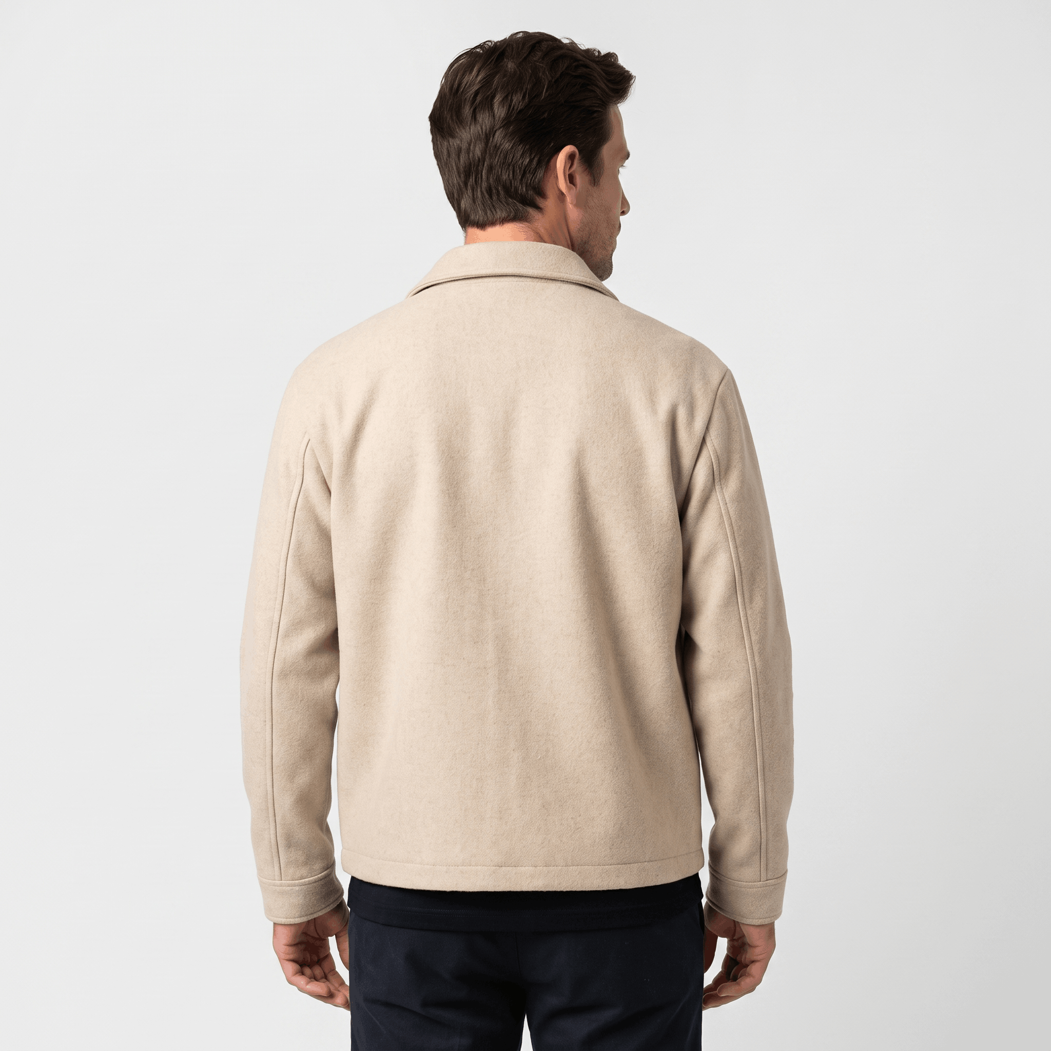 Hayden Wool Blend Jacket – Ribbed Zip-Up Structured Outerwear