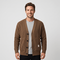 Daniel Chunky Knit Cotton Cardigan – Button-Front Relaxed-Fit Oversized-Pocket Sweater