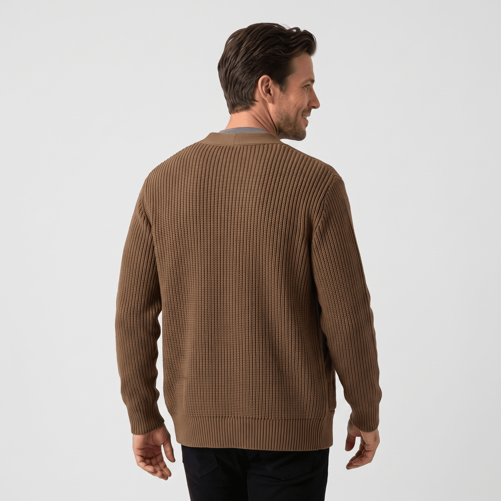 Daniel Chunky Knit Cotton Cardigan – Button-Front Relaxed-Fit Oversized-Pocket Sweater