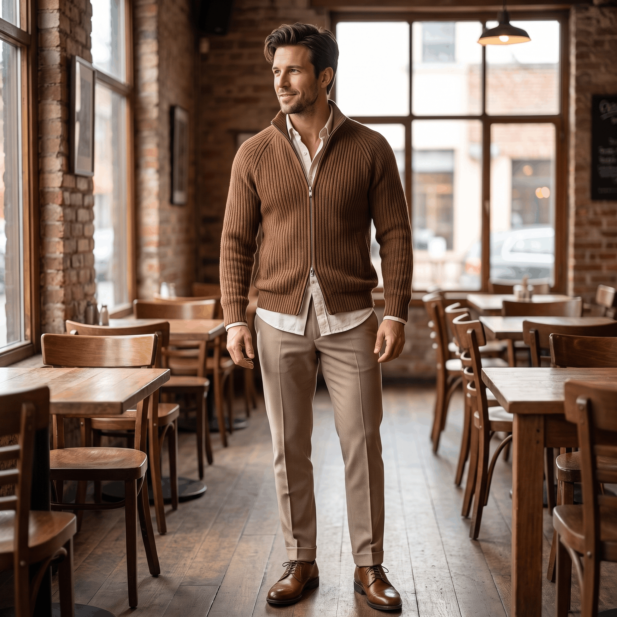 Harold Cotton-Blend Knit Cardigan – Stand-Collar Full-Zip Slim-Fit Sweater