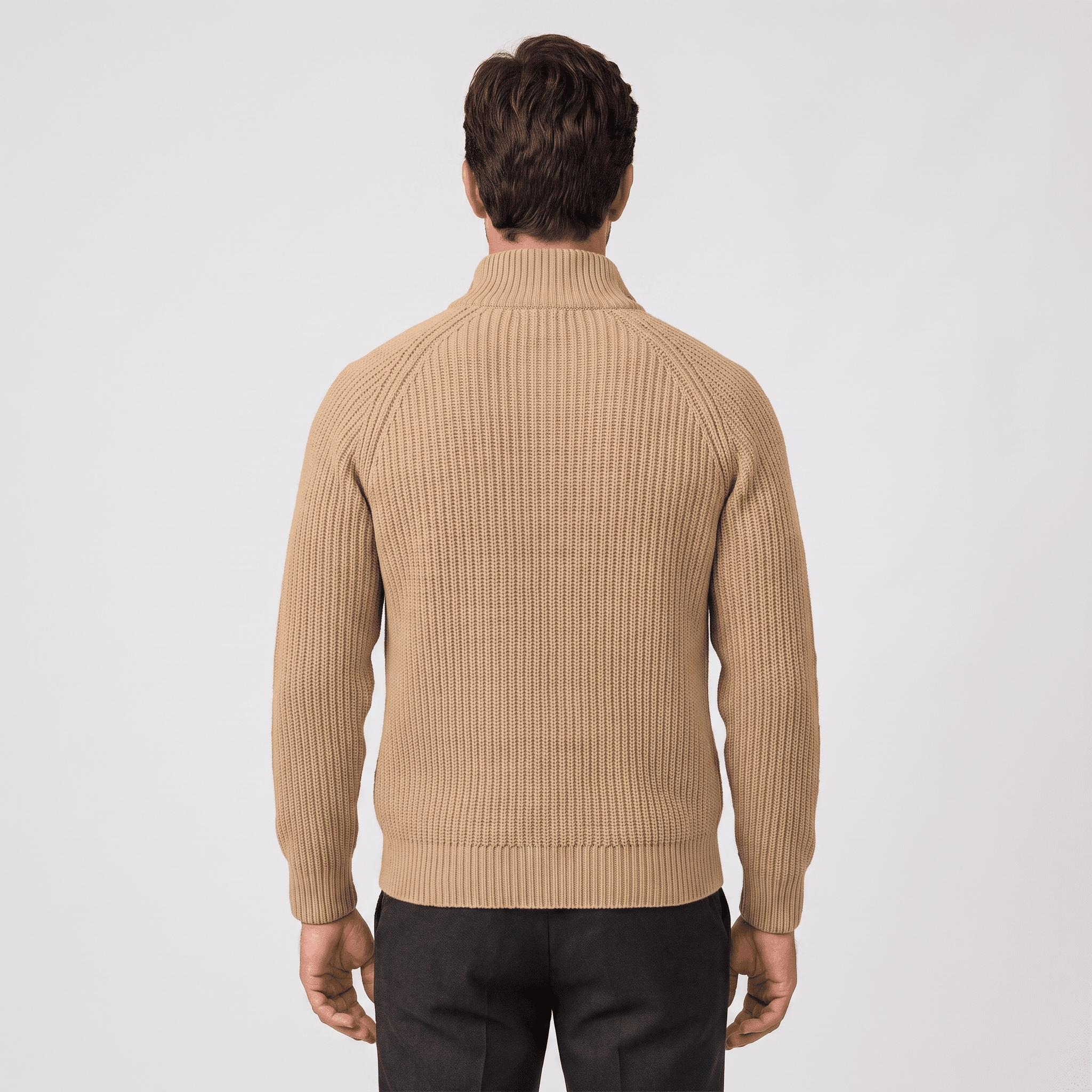 Harold Cotton-Blend Knit Cardigan – Stand-Collar Full-Zip Slim-Fit Sweater