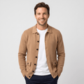 Justine Textured Knit Cardigan – Button-Front Collared Flap-Pocket Sweater