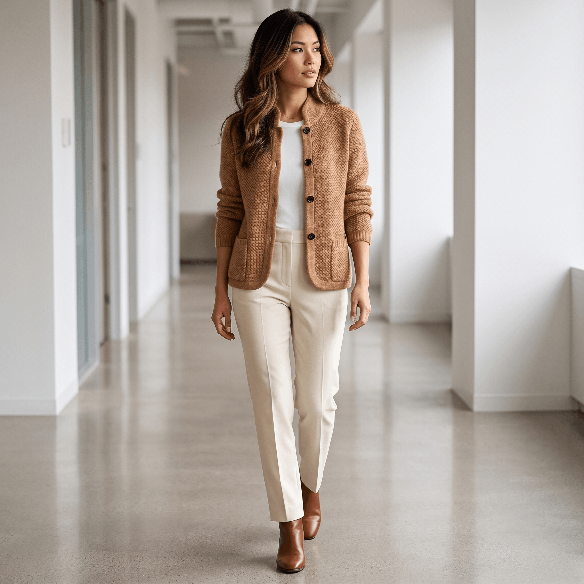 Monroe Soft Wool Cardigan – Button-Front Waffle-Textured Slim-Fit Knitwear