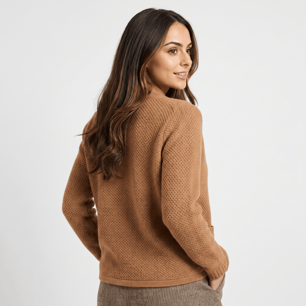 Monroe Soft Wool Cardigan – Button-Front Waffle-Textured Slim-Fit Knitwear