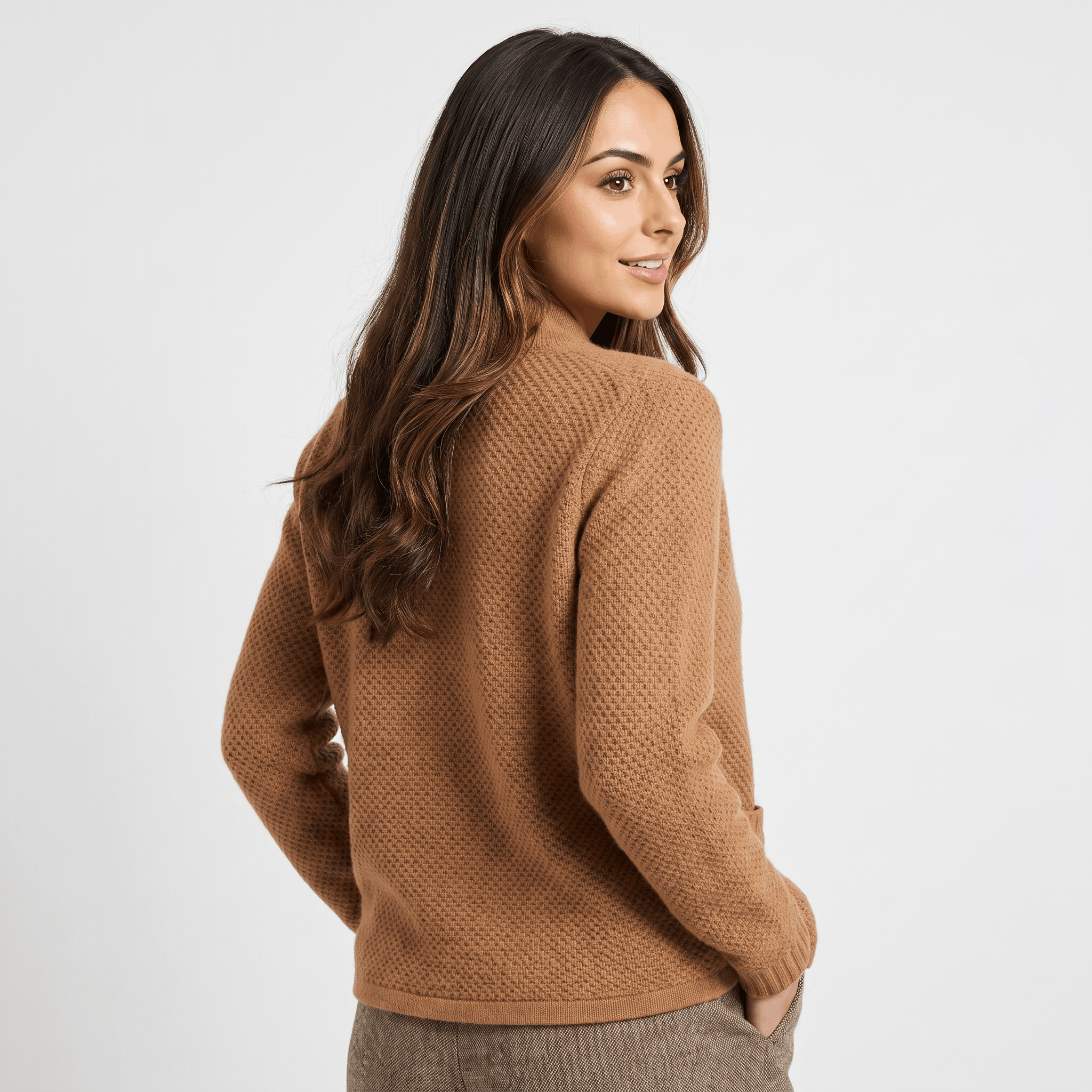Monroe Soft Wool Cardigan – Button-Front Waffle-Textured Slim-Fit Knitwear