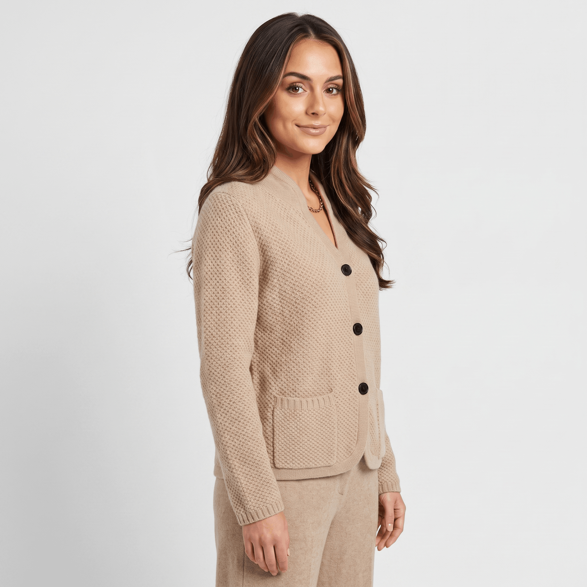 Monroe Soft Wool Cardigan – Button-Front Waffle-Textured Slim-Fit Knitwear