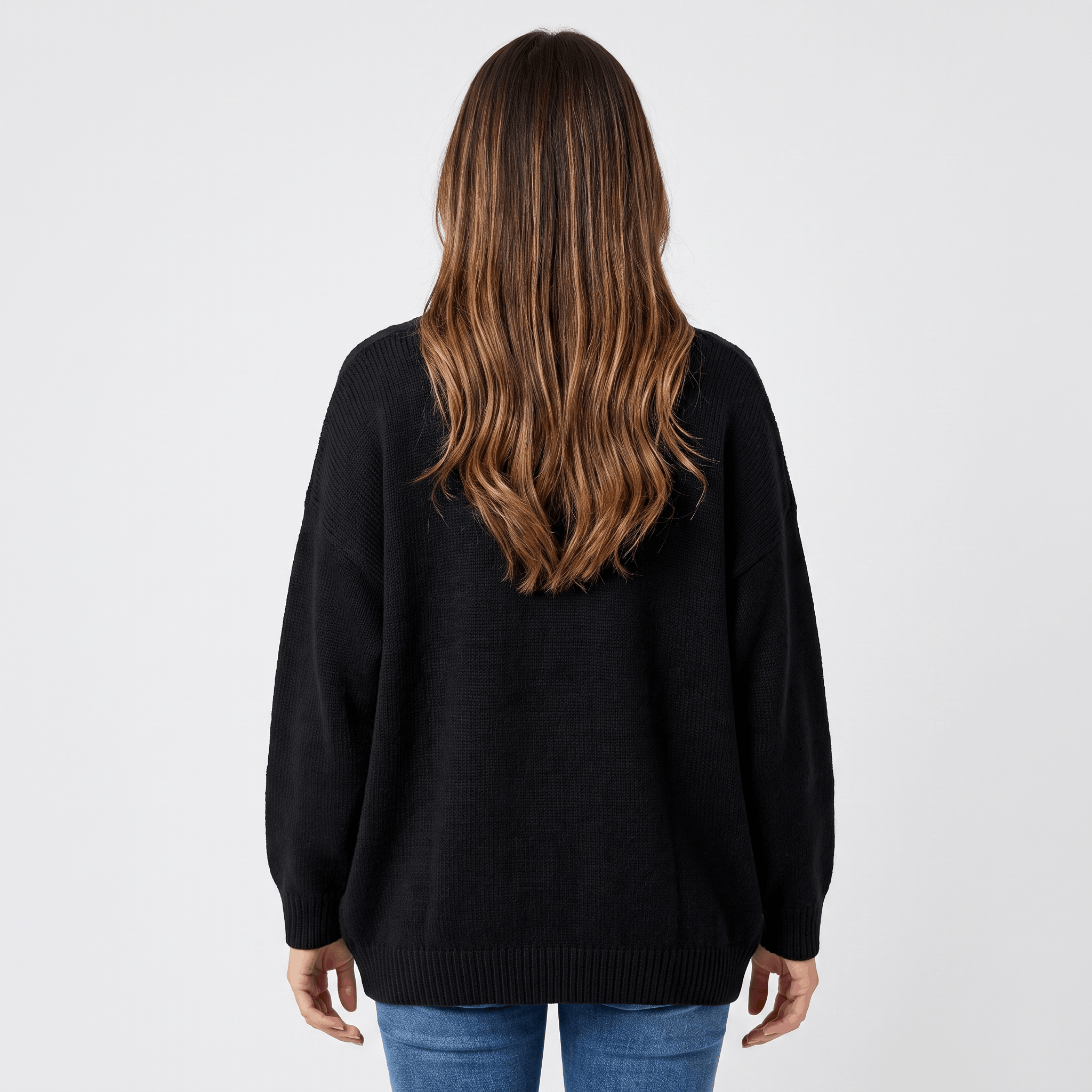 Anna Chunky Knit Cardigan – Open-Front Dropped-Shoulder Relaxed-Fit Knitwear