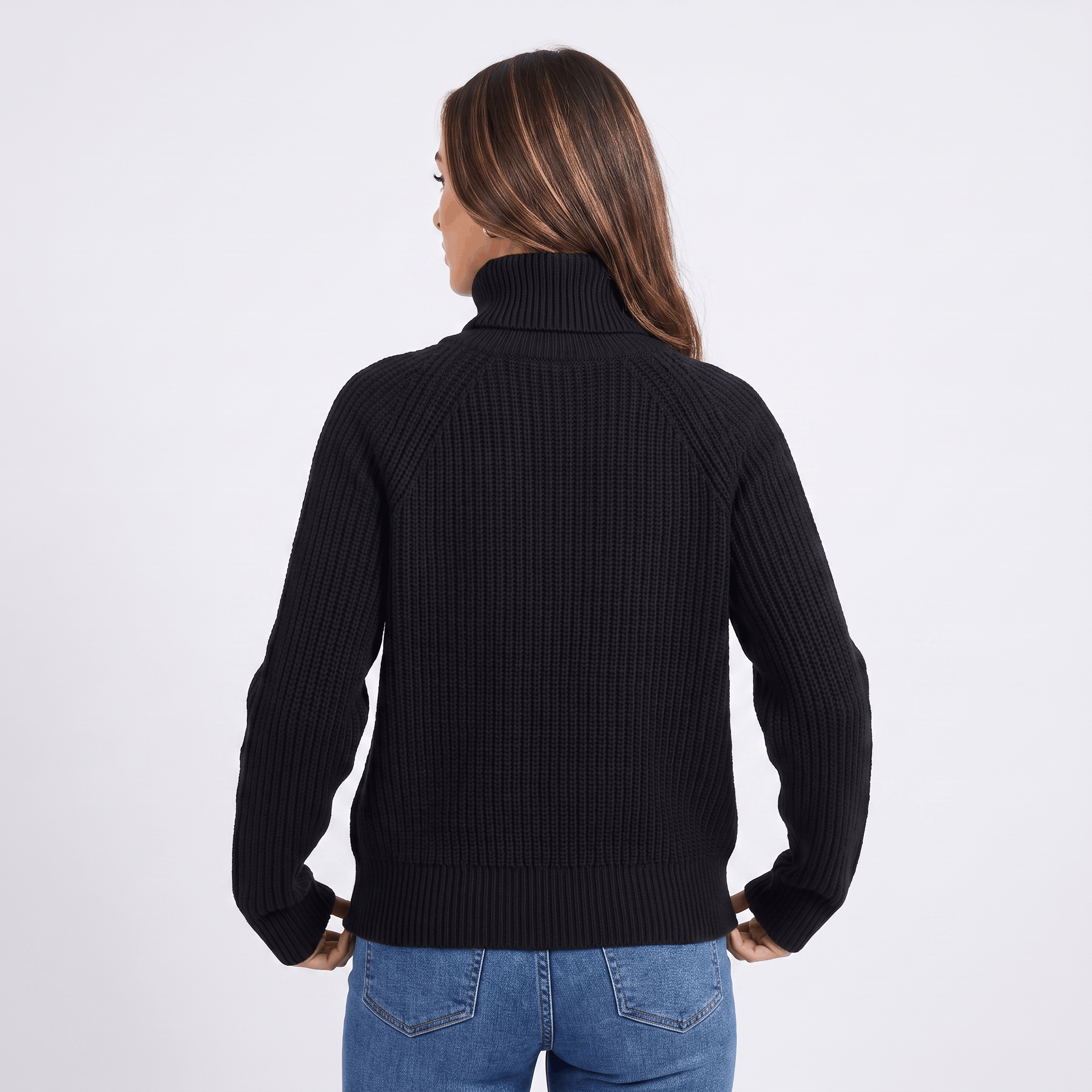 Krizette Wool-Blend Cardigan – Turtleneck Button-Front Ribbed-Texture Knitwear