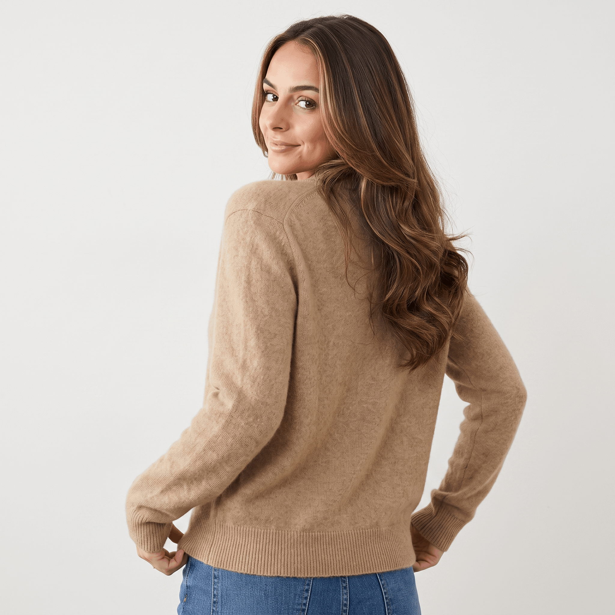 Shaina Soft Wool-Blend Cardigan – Mock-Neck Button-Front Relaxed-Fit Knitwear