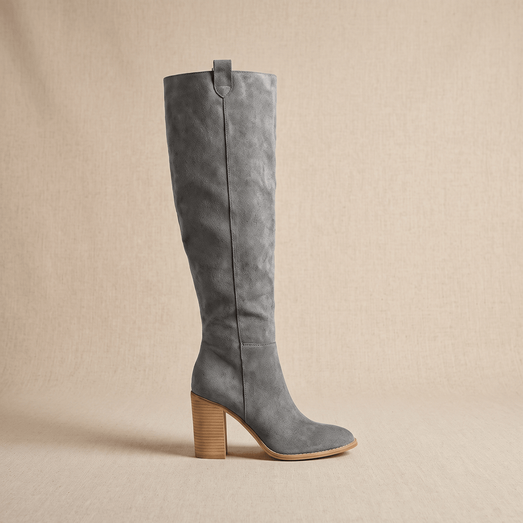 Valeria Premium-Leather Knee-High Boots – Contoured Cushioned Supportive Footwear