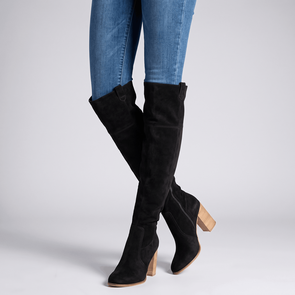Valeria Premium-Leather Knee-High Boots – Contoured Cushioned Supportive Footwear