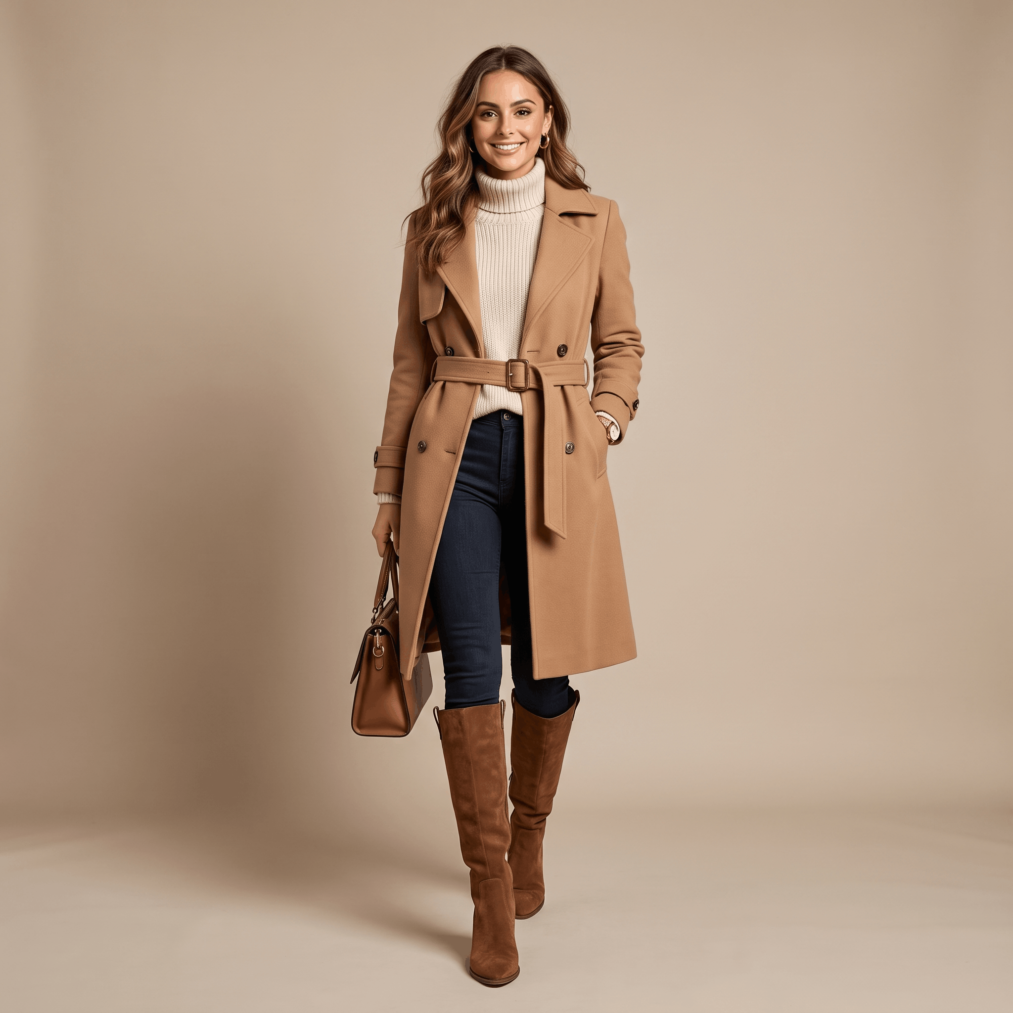 Valeria Premium-Leather Knee-High Boots – Contoured Cushioned Supportive Footwear