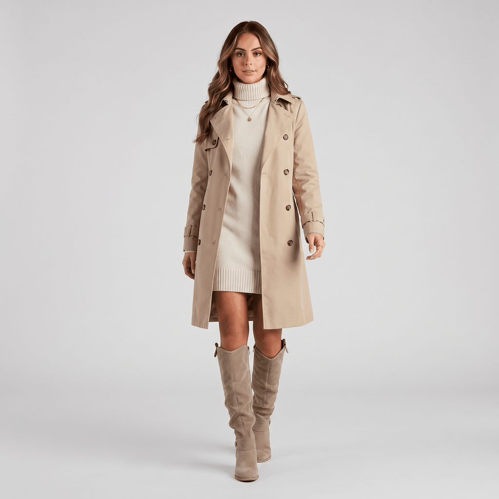 Aria Slouch-Shaft Knee-High Boots – Flat-Heel Adjustable-Strap Lined Footwear