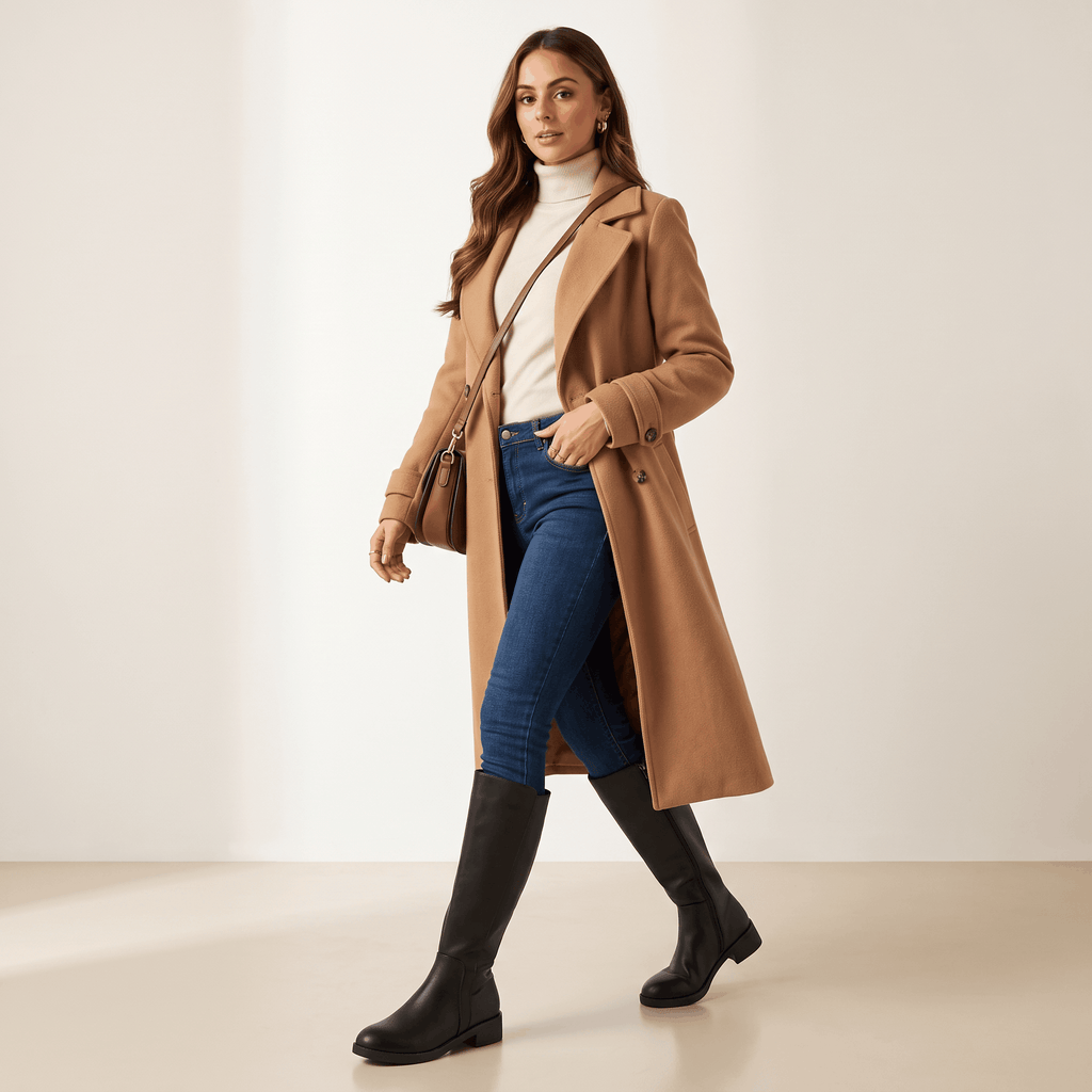 Silvia Leather Knee-High Boots – Block-Heel Rounded-Toe Everyday Footwear
