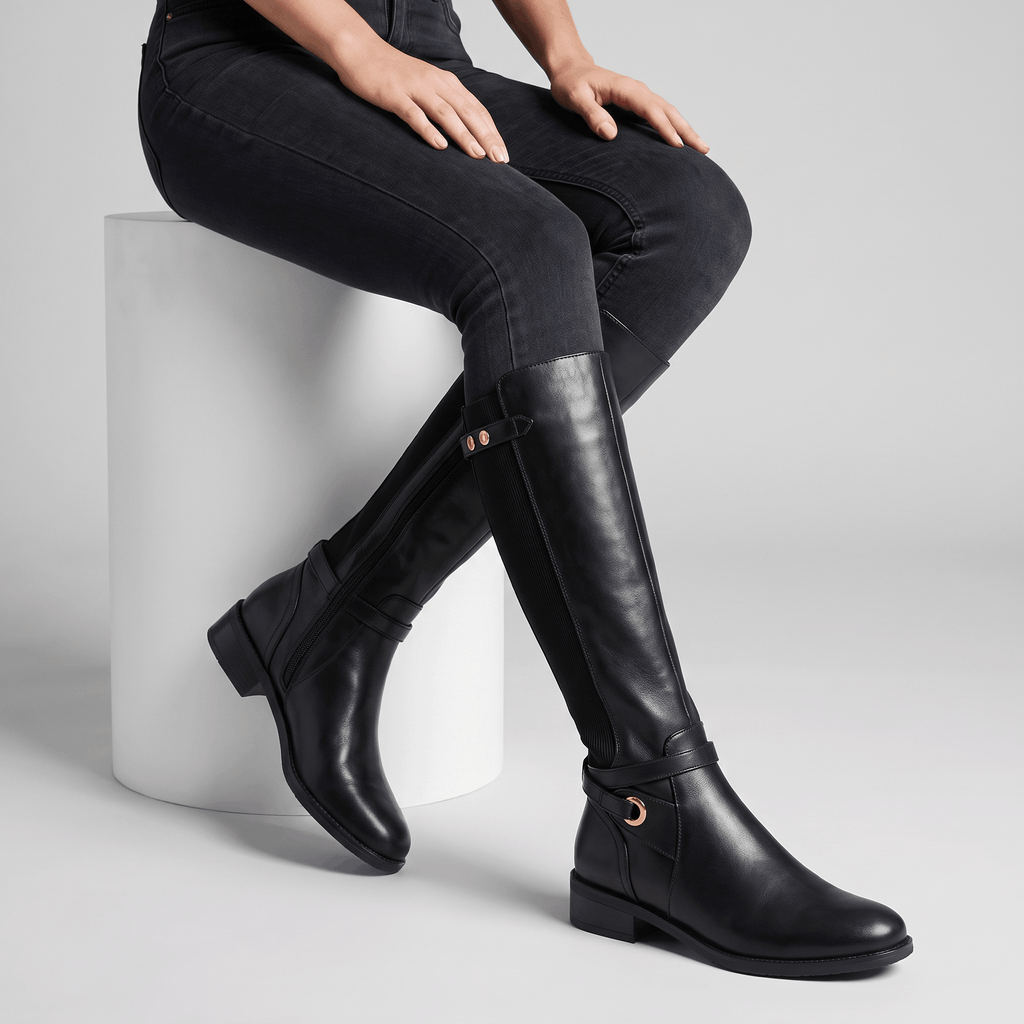 Selene Sleek-Leather Ankle Boots – Supportive Contoured Everyday Footwear