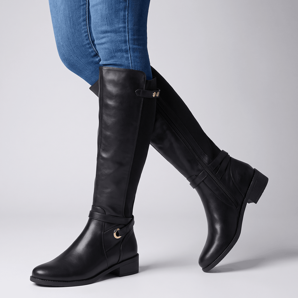 Selene Sleek-Leather Ankle Boots – Supportive Contoured Everyday Footwear