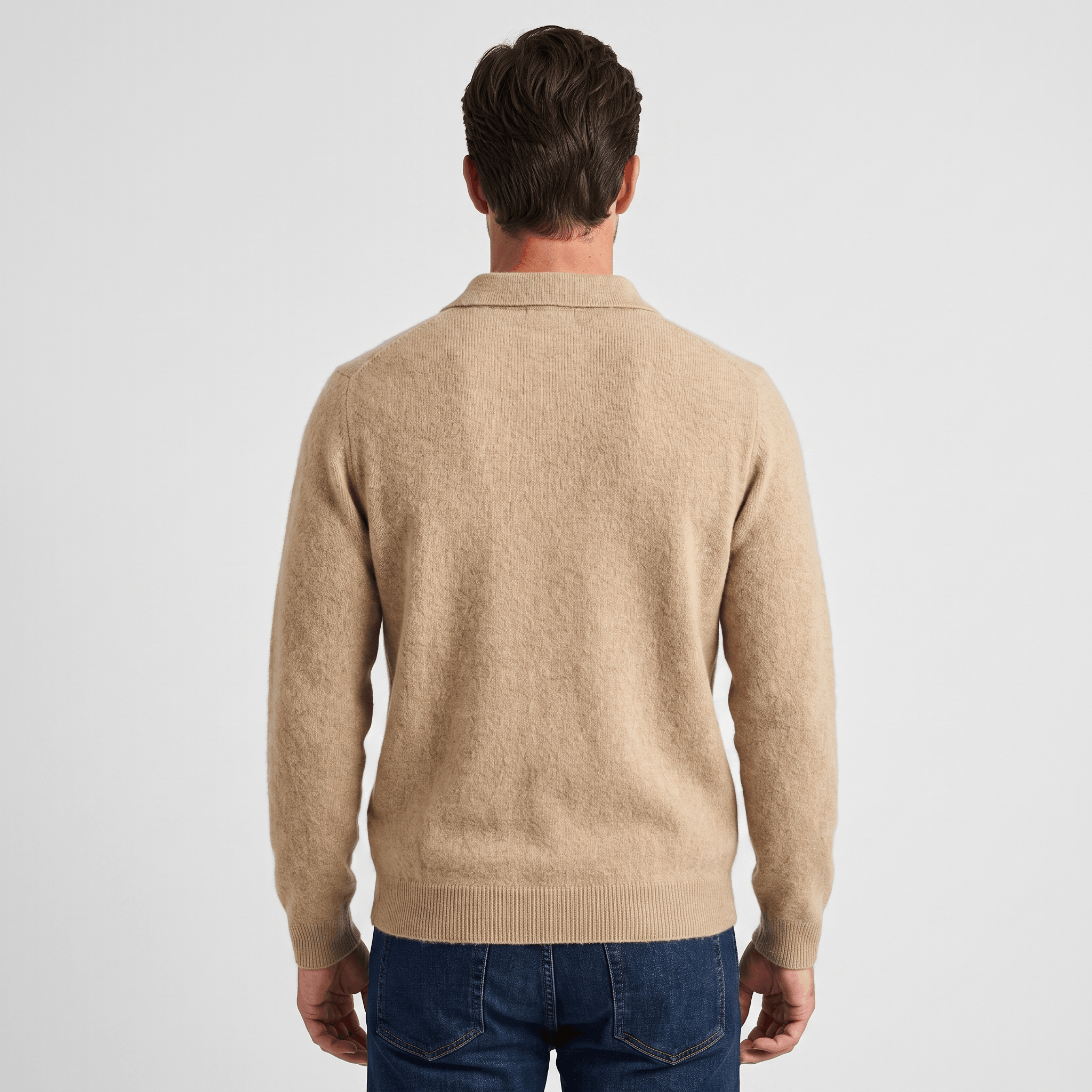 Lorenzo Brushed Merino Wool Polo – Open-Collar Slim-Fit Layering Knitwear
