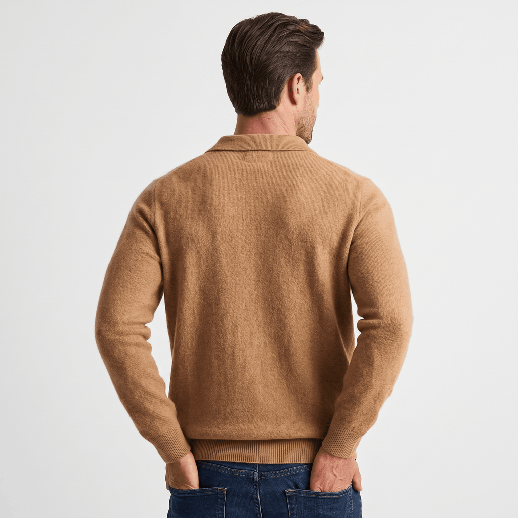 Lorenzo Brushed Merino Wool Polo – Open-Collar Slim-Fit Layering Knitwear