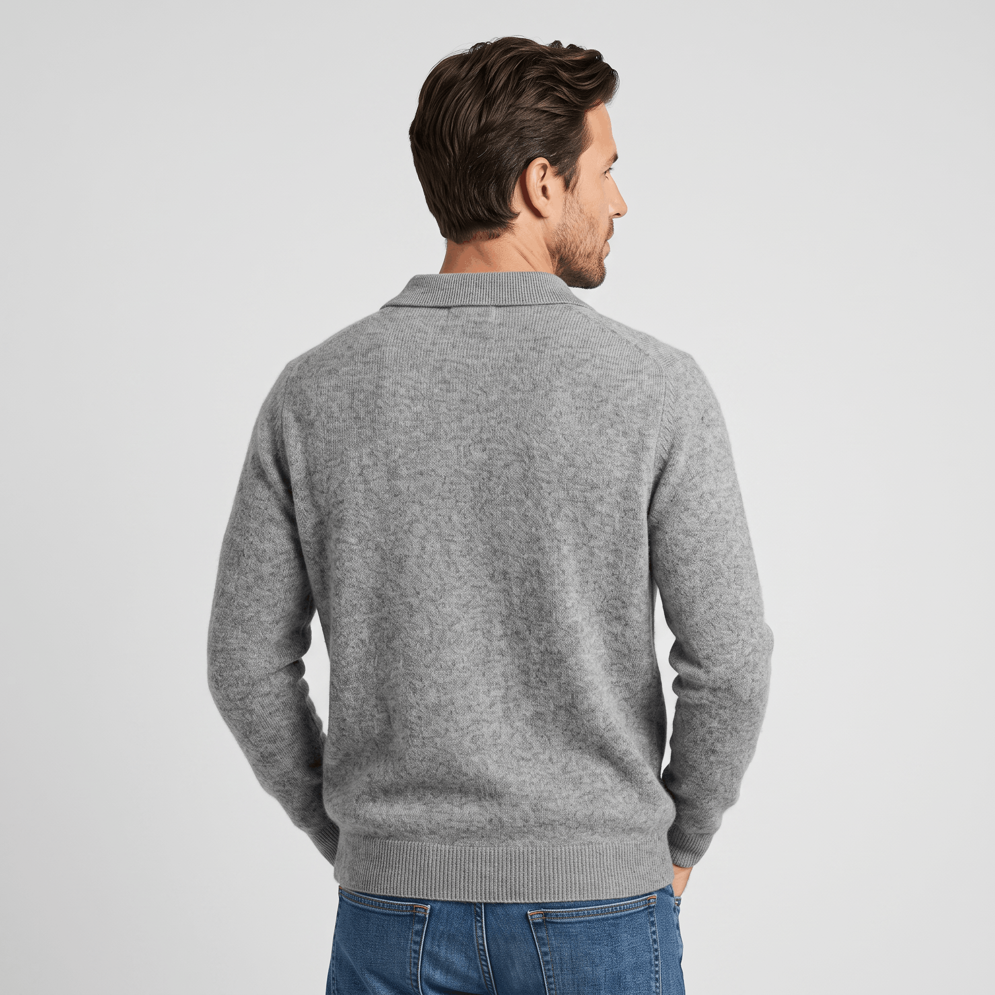 Lorenzo Brushed Merino Wool Polo – Open-Collar Slim-Fit Layering Knitwear