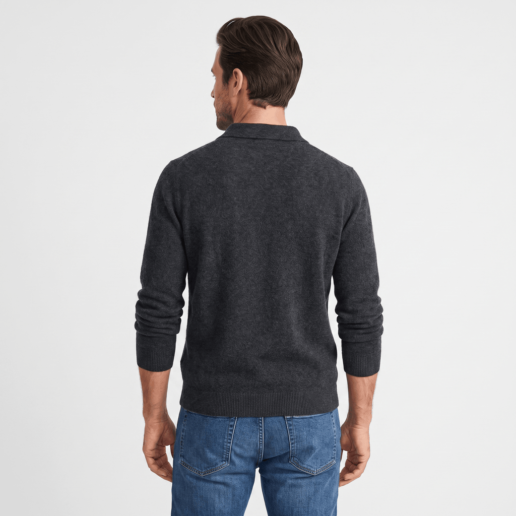 Lorenzo Brushed Merino Wool Polo – Open-Collar Slim-Fit Layering Knitwear
