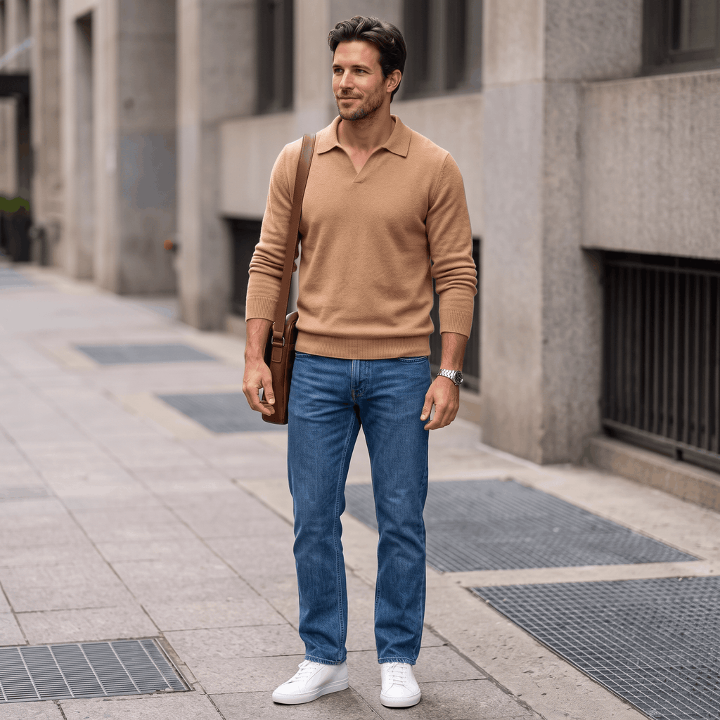 Lorenzo Brushed Merino Wool Polo – Open-Collar Slim-Fit Layering Knitwear