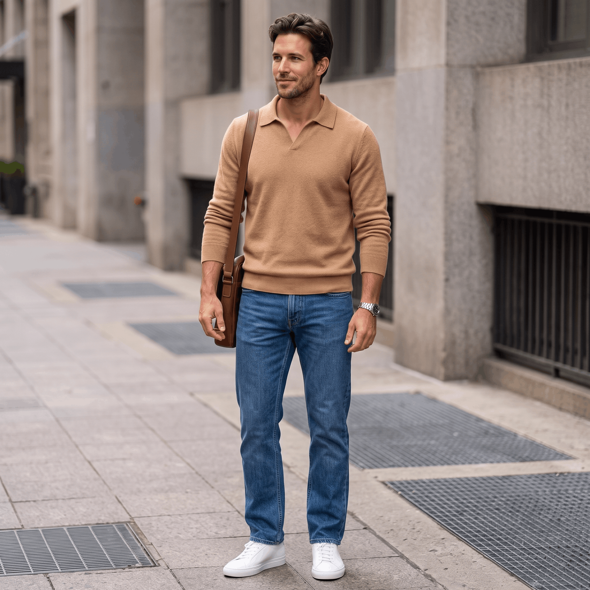 Lorenzo Brushed Merino Wool Polo – Open-Collar Slim-Fit Layering Knitwear