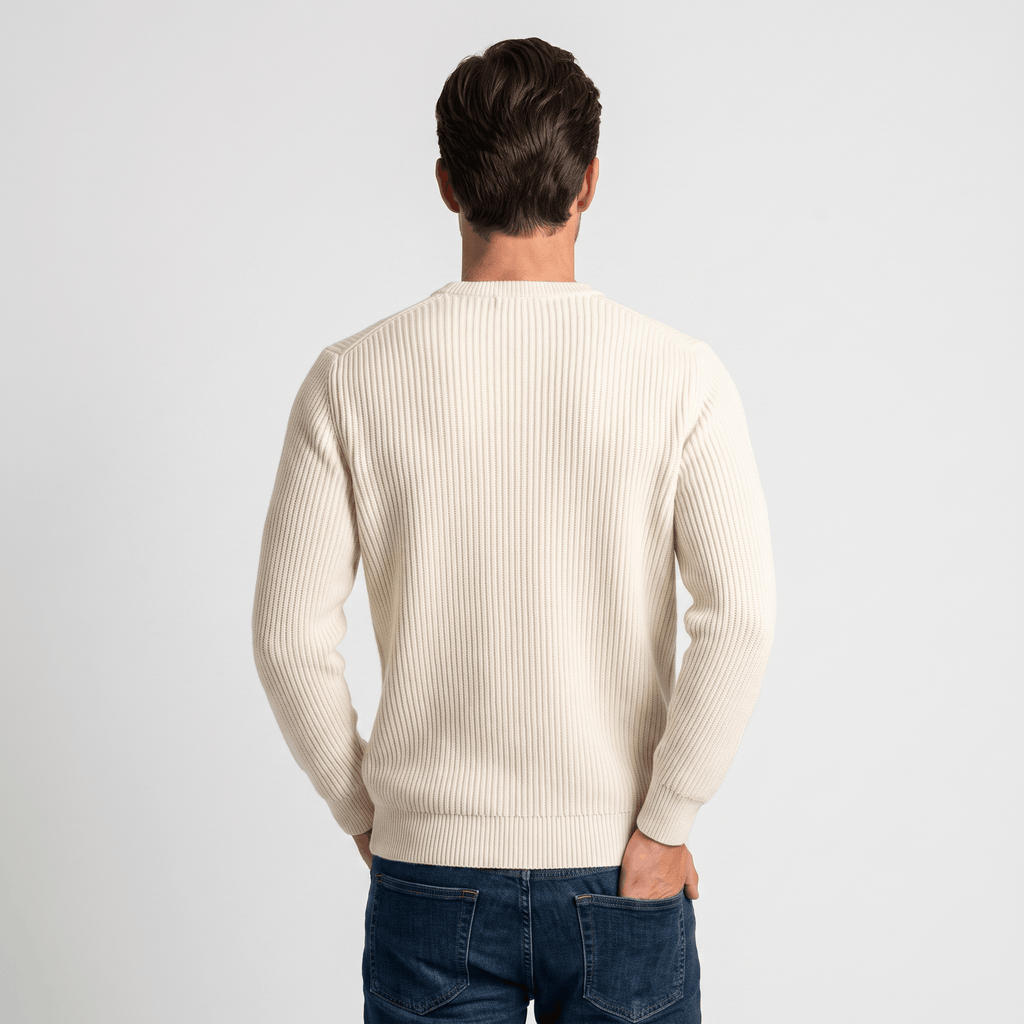 Marco Cotton-Blend Sweater – Ribbed-Texture Versatile Everyday Pullover