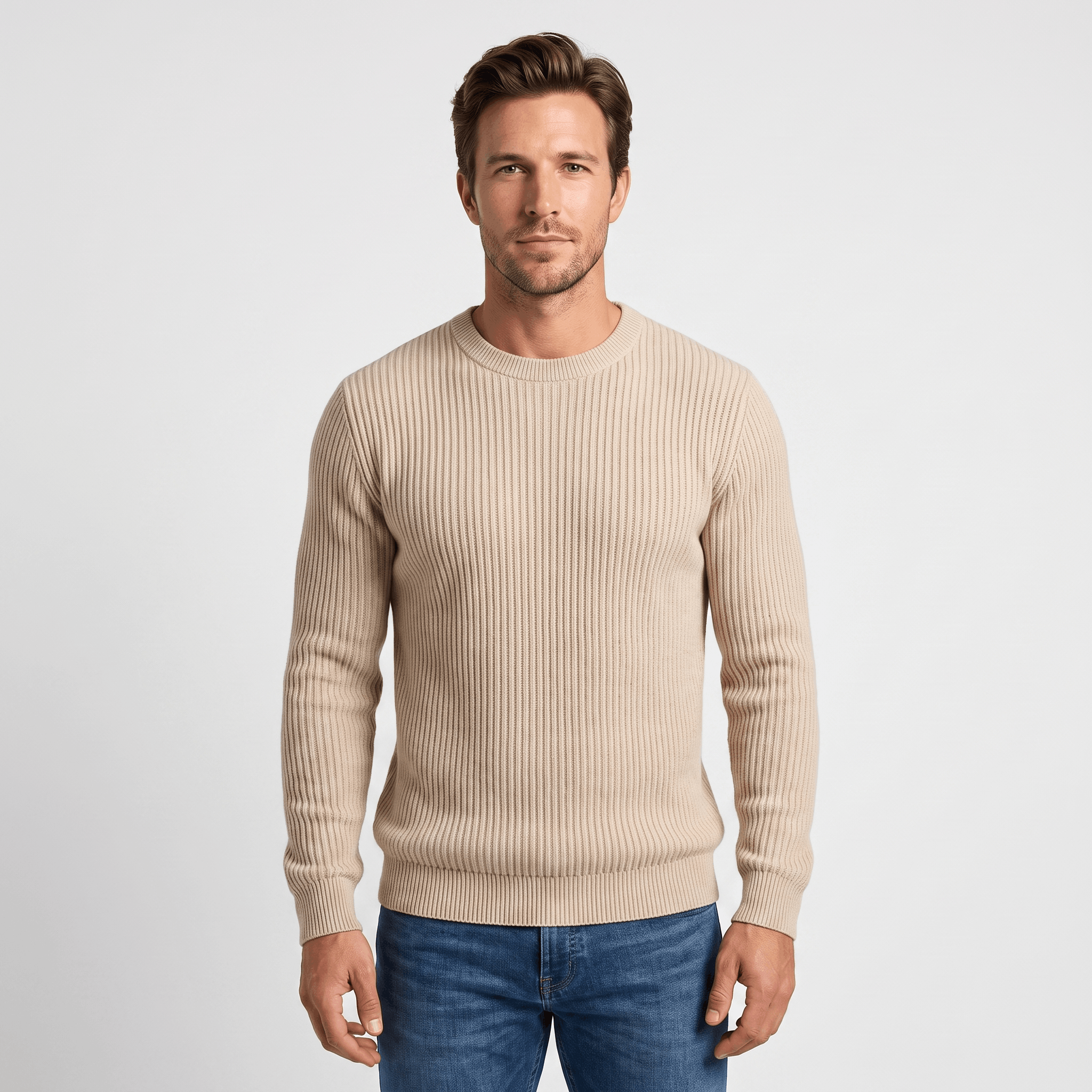 Marco Cotton-Blend Sweater – Ribbed-Texture Versatile Everyday Pullover