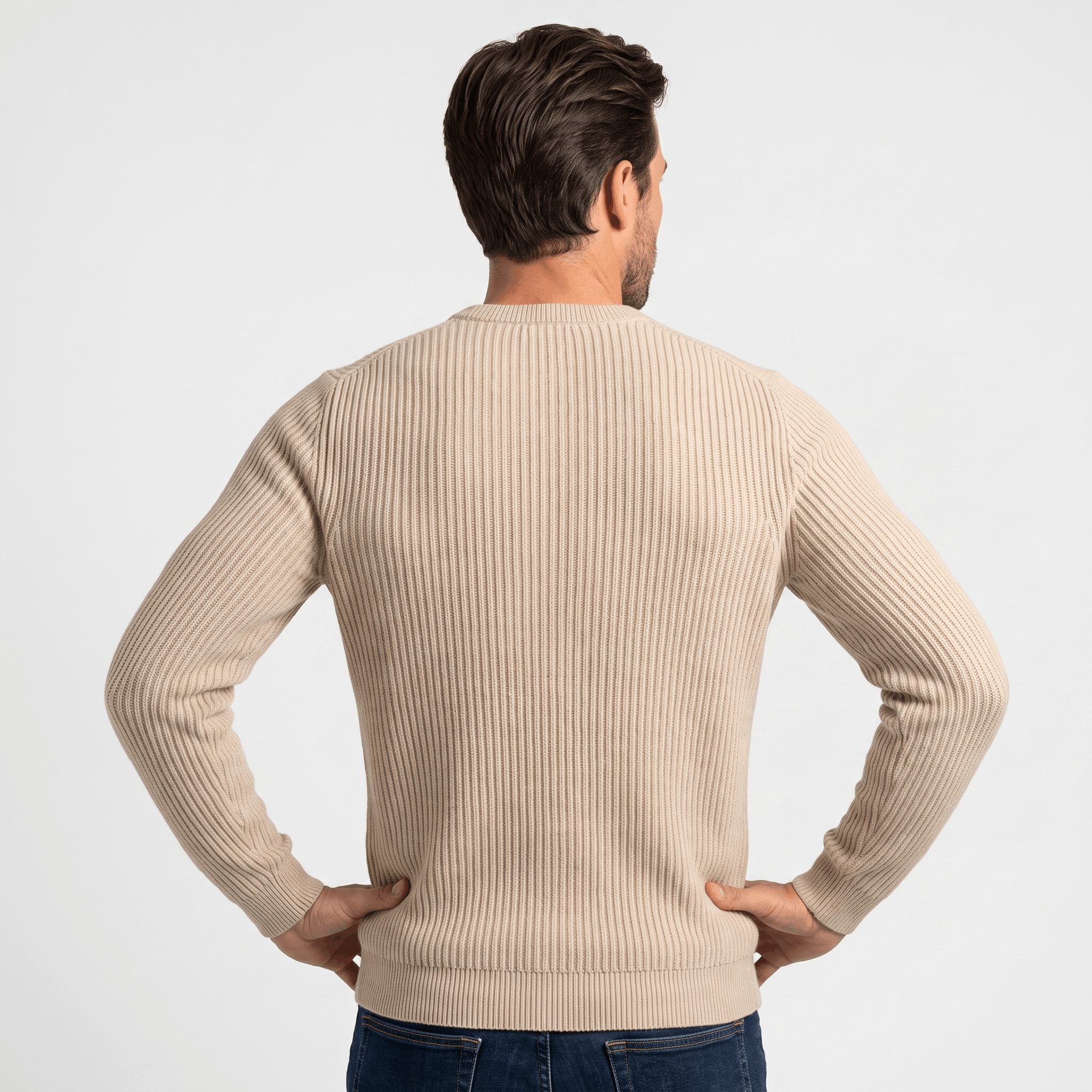 Marco Cotton-Blend Sweater – Ribbed-Texture Versatile Everyday Pullover