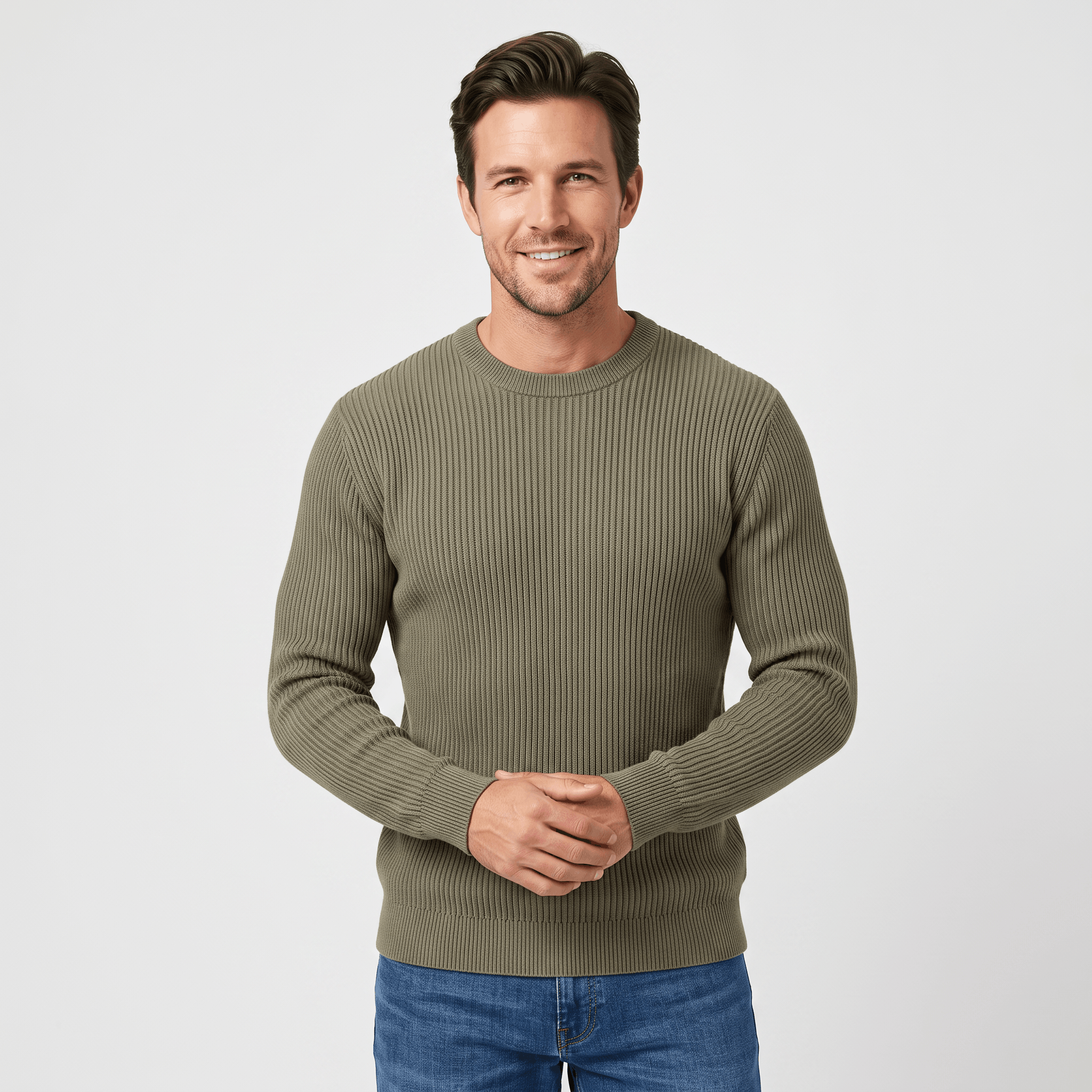 Marco Cotton-Blend Sweater – Ribbed-Texture Versatile Everyday Pullover
