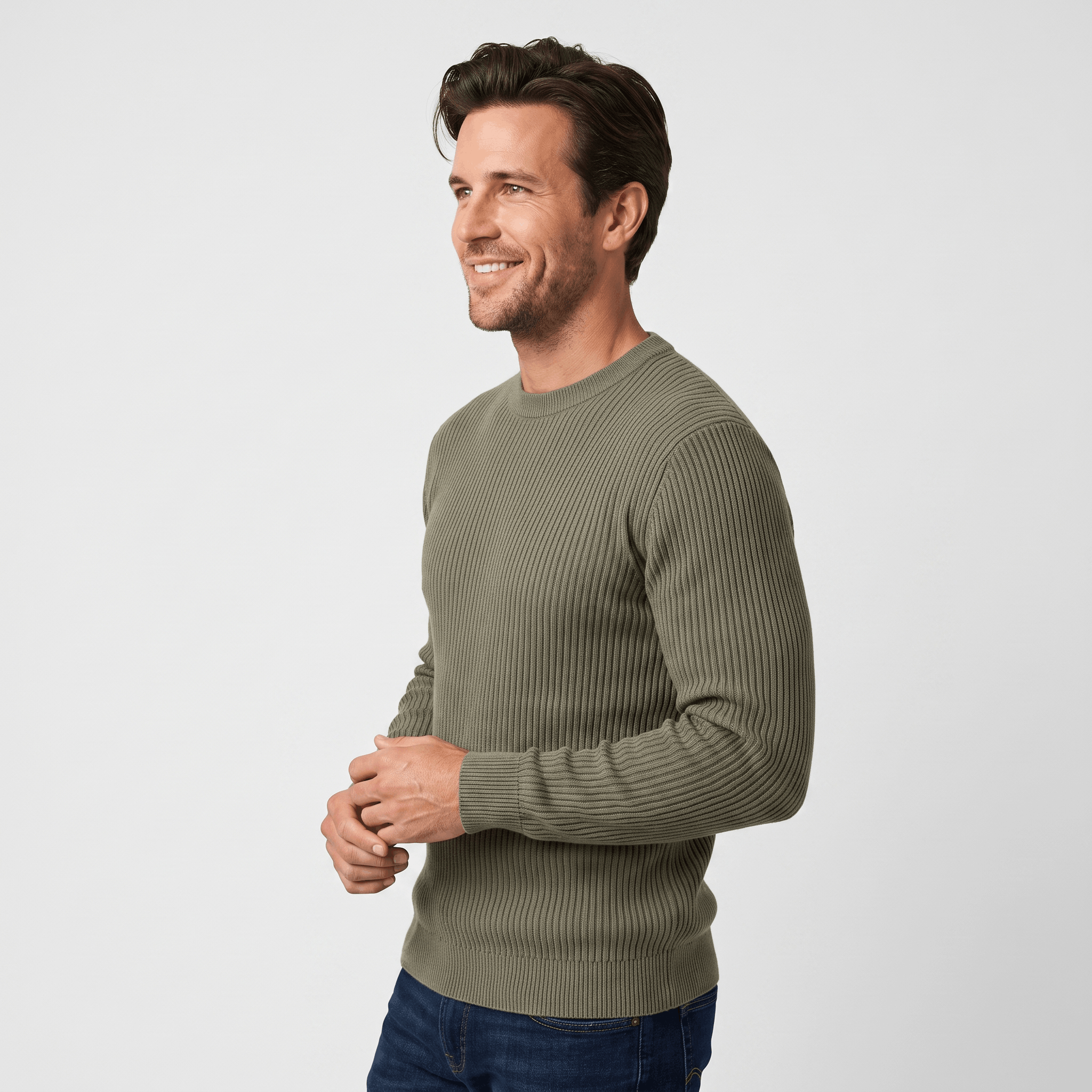 Marco Cotton-Blend Sweater – Ribbed-Texture Versatile Everyday Pullover