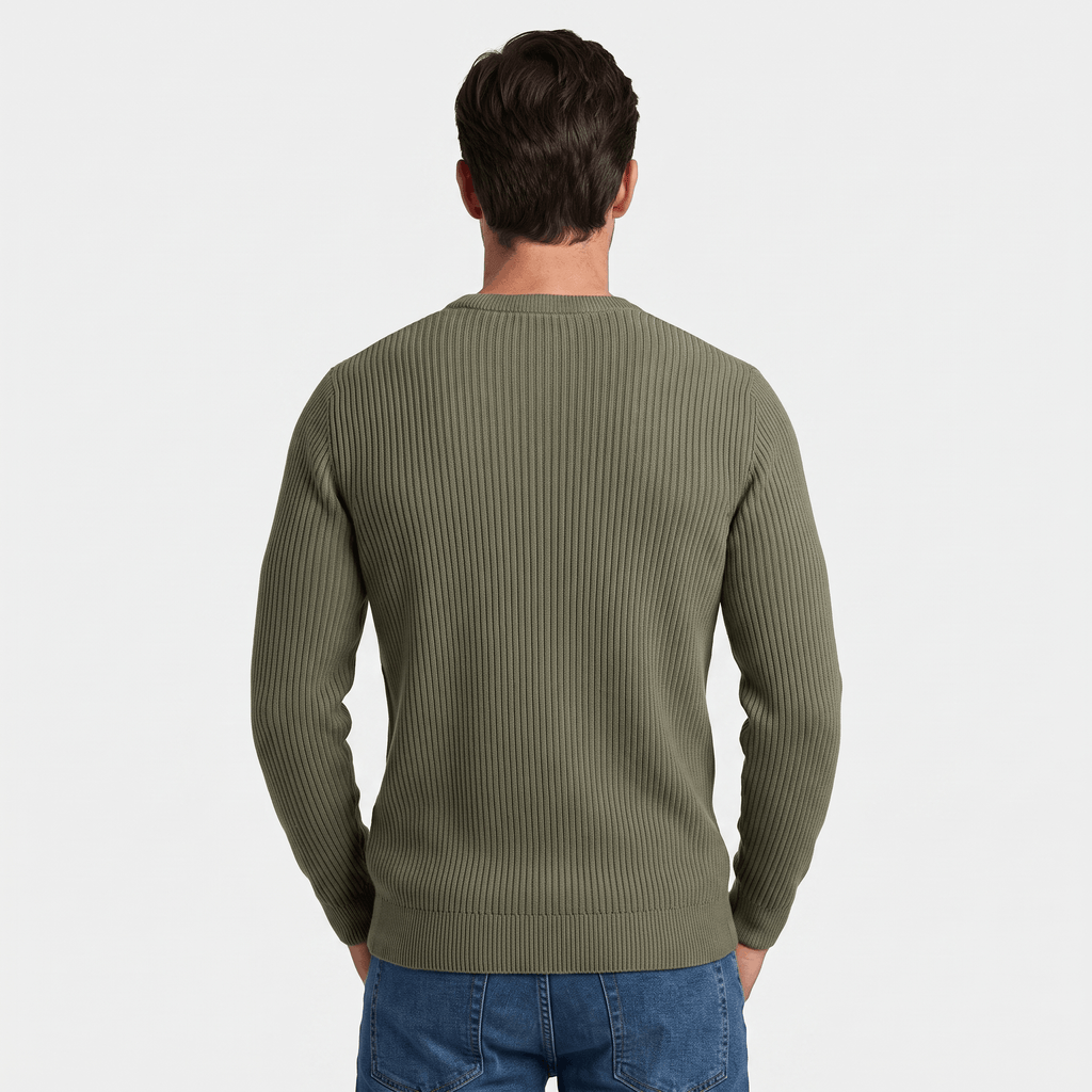 Marco Cotton-Blend Sweater – Ribbed-Texture Versatile Everyday Pullover