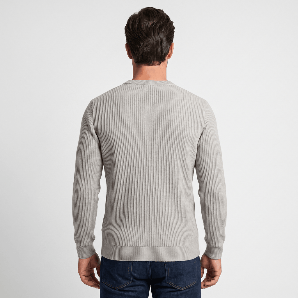 Marco Cotton-Blend Sweater – Ribbed-Texture Versatile Everyday Pullover