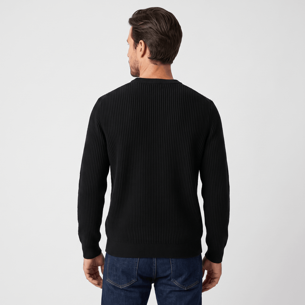 Marco Cotton-Blend Sweater – Ribbed-Texture Versatile Everyday Pullover
