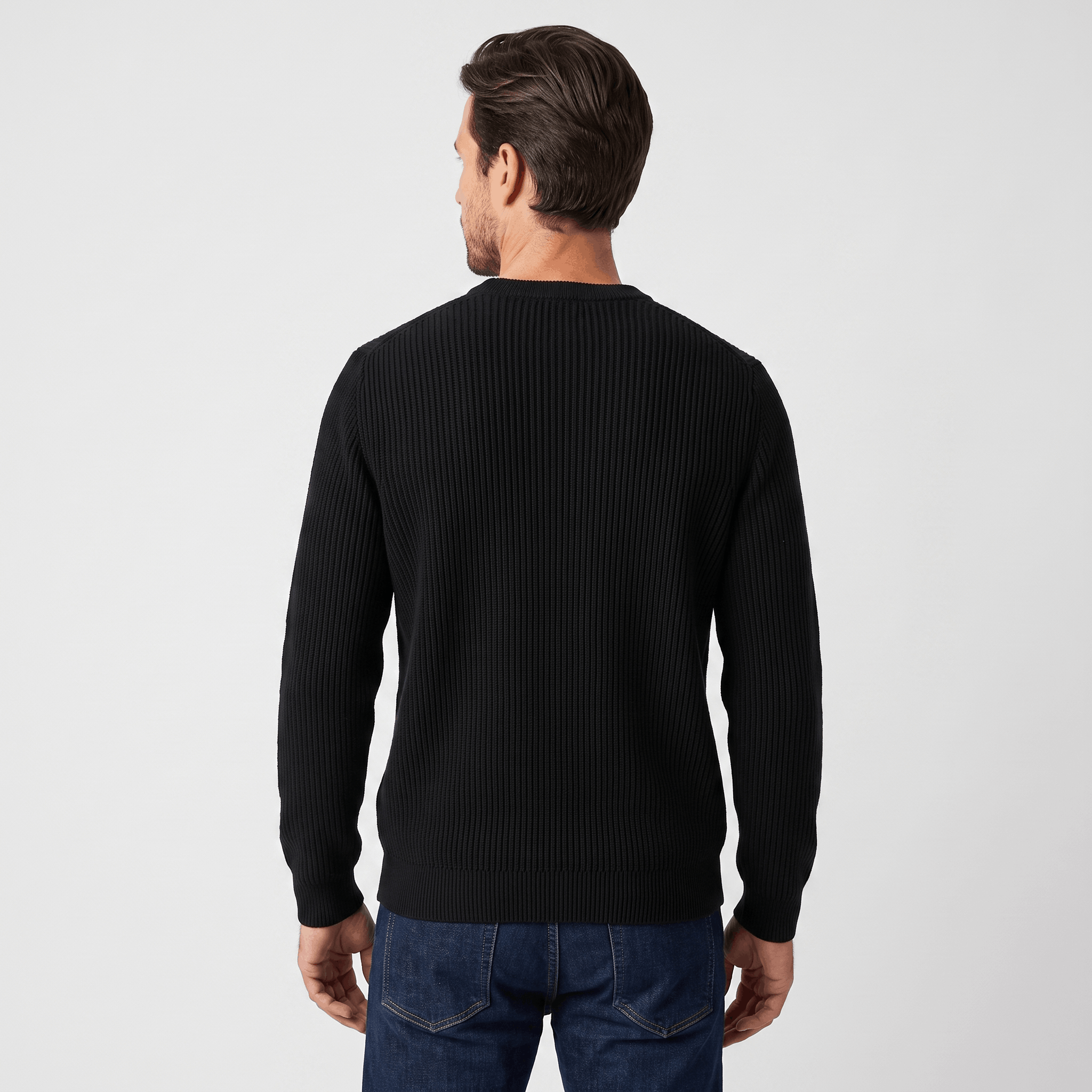 Marco Cotton-Blend Sweater – Ribbed-Texture Versatile Everyday Pullover