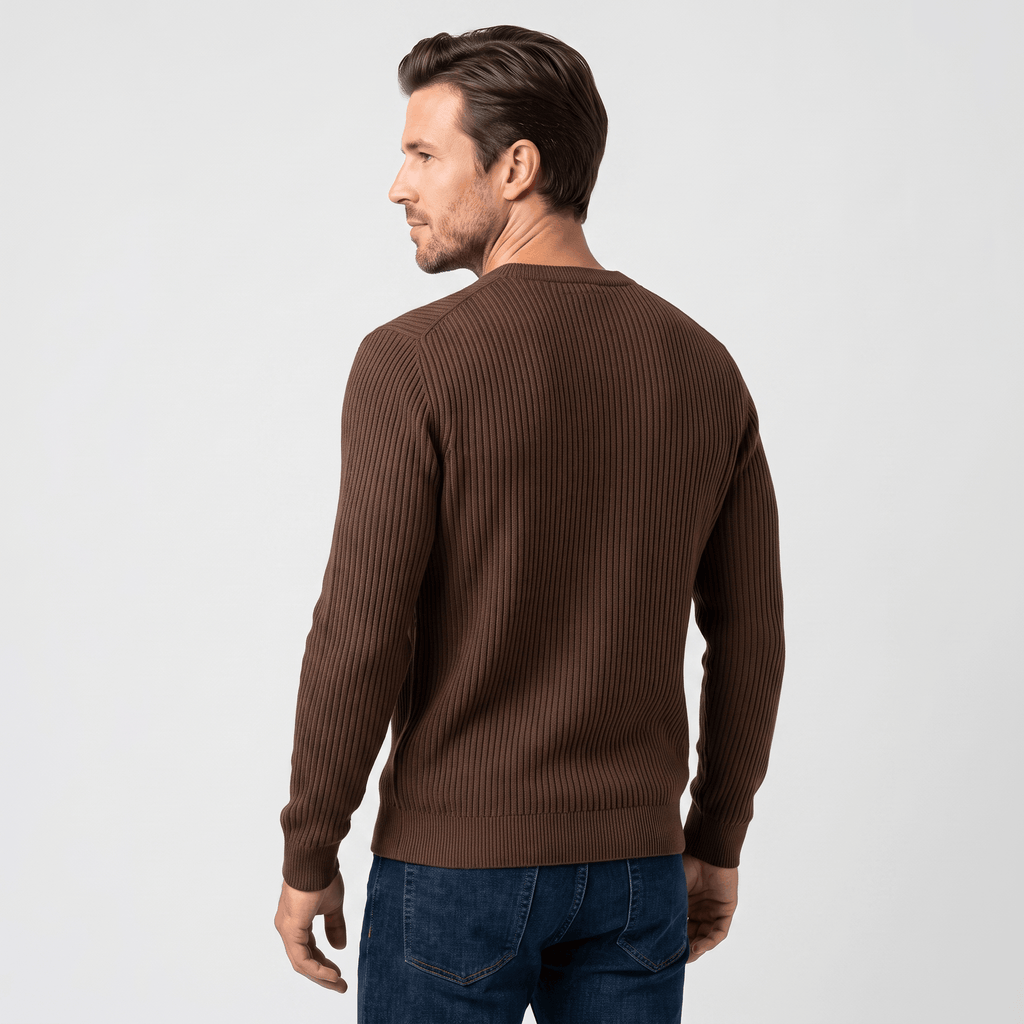 Marco Cotton-Blend Sweater – Ribbed-Texture Versatile Everyday Pullover