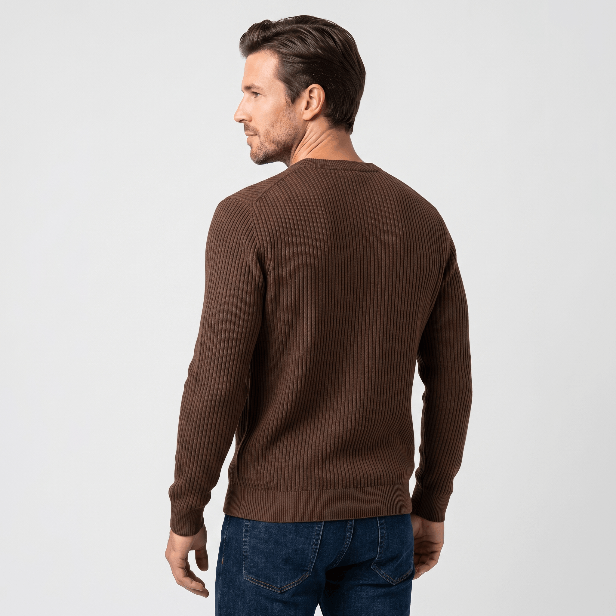Marco Cotton-Blend Sweater – Ribbed-Texture Versatile Everyday Pullover