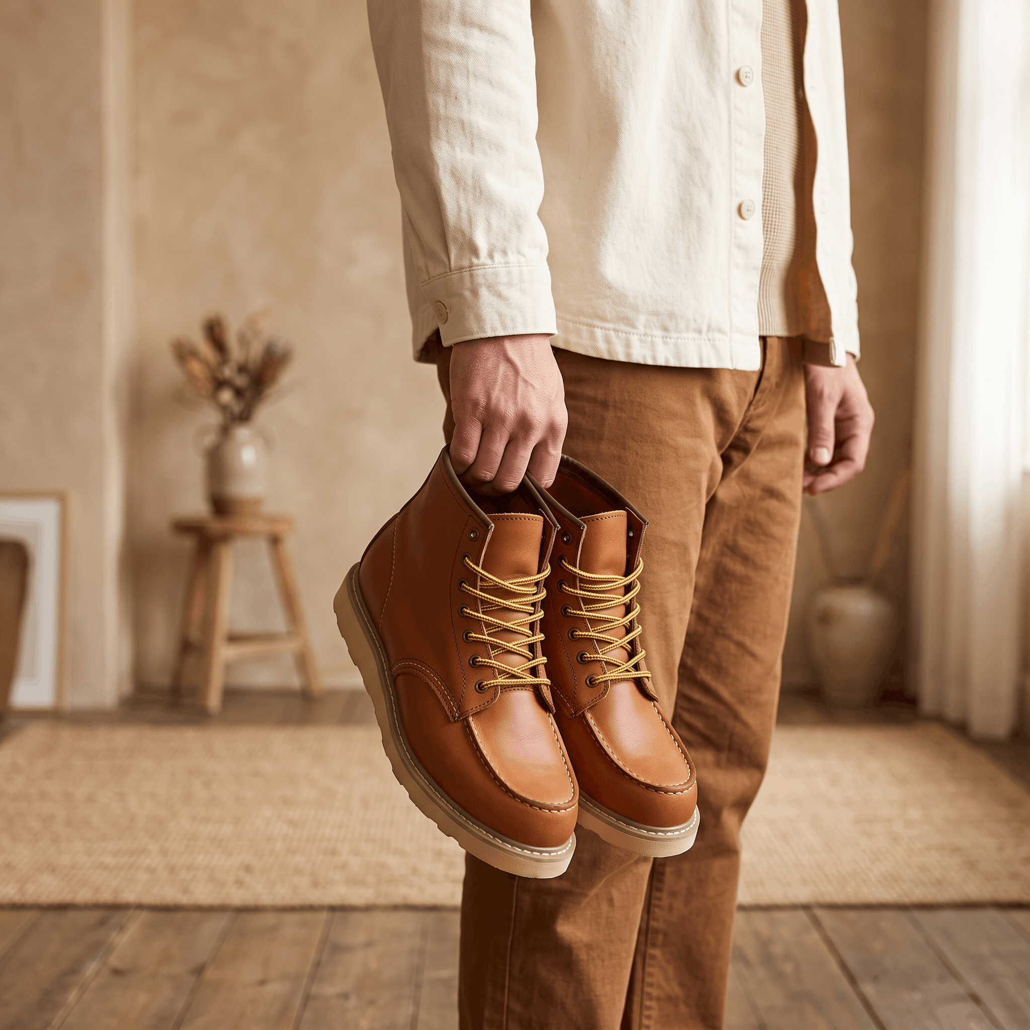 Cyrus Leather Retro Boots – Vintage Stacked Heel Ankle Footwear