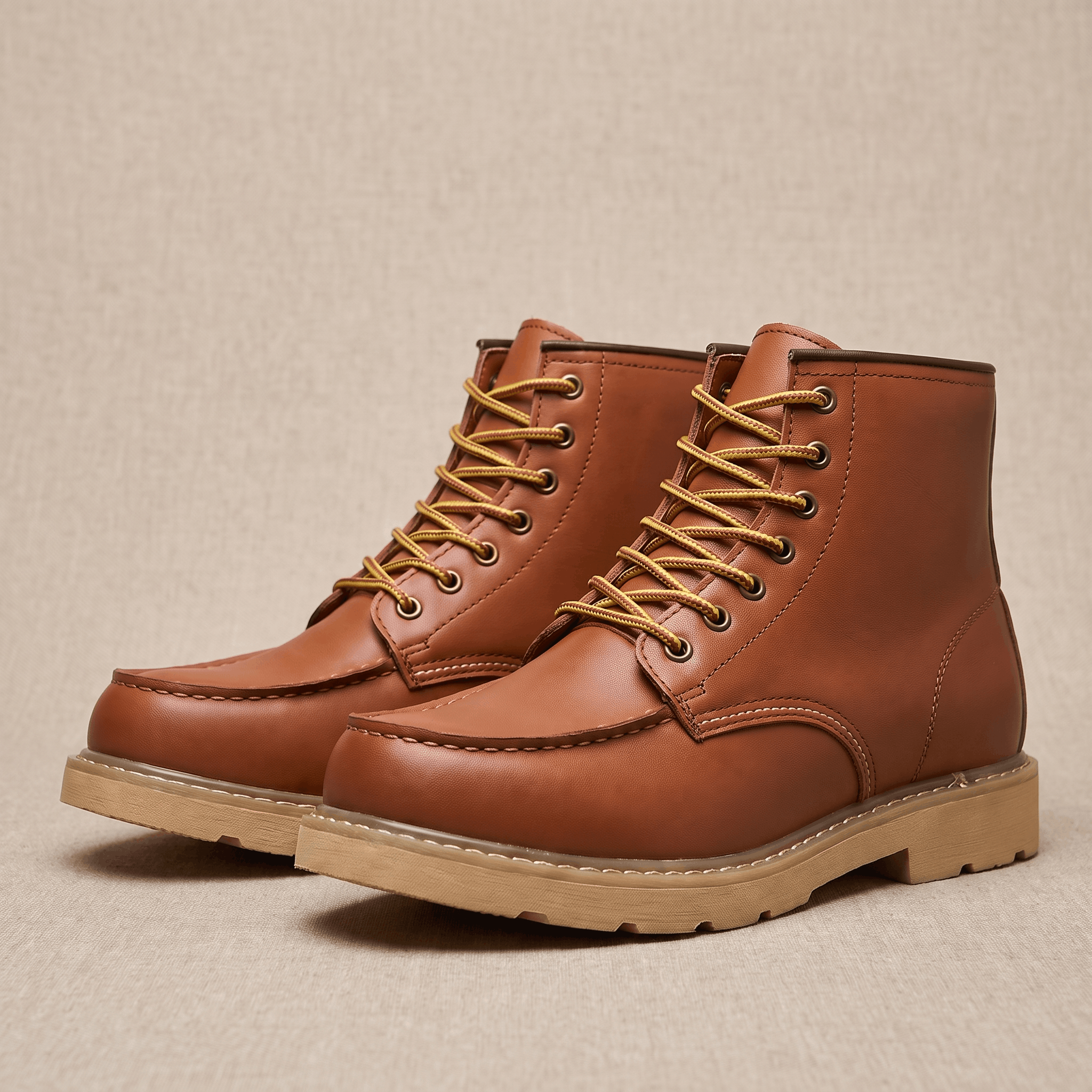 Cyrus Leather Retro Boots – Vintage Stacked Heel Ankle Footwear