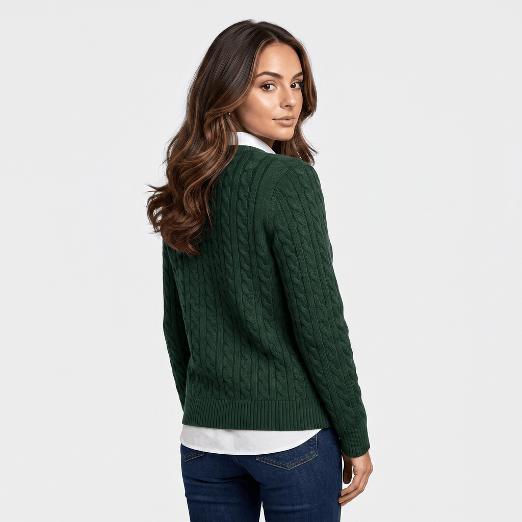 Valeria Wool Blend Henley Sweater – Mock Neck Soft Relaxed Everyday Knitwear
